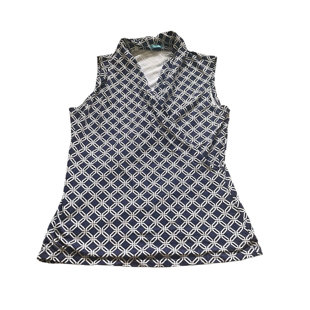 J. McLaughlin blue & white tank top
